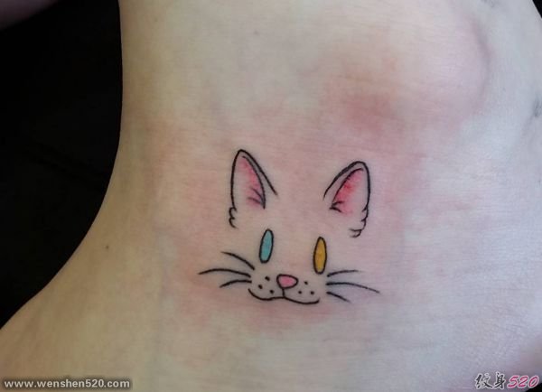 30款多种风格可爱的宠物猫纹身图案