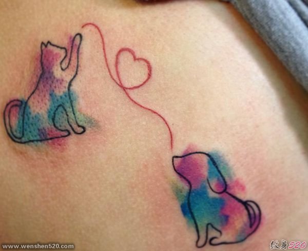 30款多种风格可爱的宠物猫纹身图案
