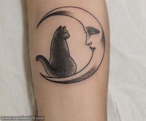 30款多种风格可爱的宠物猫纹身图案