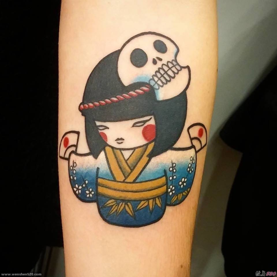 超卡哇伊的日本动漫纹身图案来自于美女纹身师金姆爱