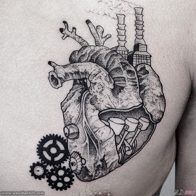 奇妙的黑色的几何点刺纹身图案