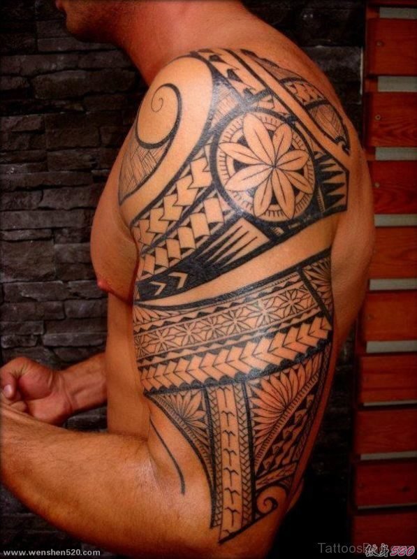 5款男性帅气的黑色大臂图腾护甲纹身图案