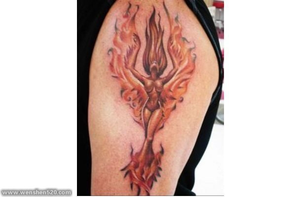 10款漂亮的火凤凰纹身图案