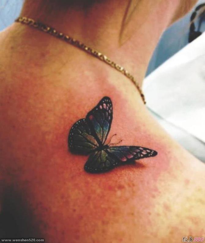 女性喜欢的漂亮的蝴蝶纹身图案