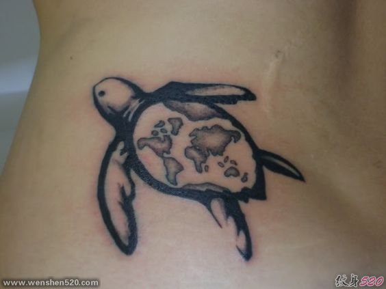 即可爱又帅气的乌龟图腾纹身图案