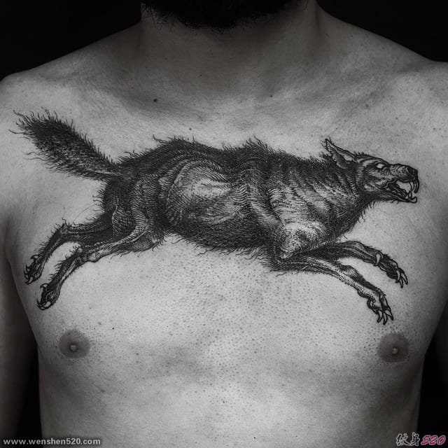 10款邪恶的黑狼纹身图案