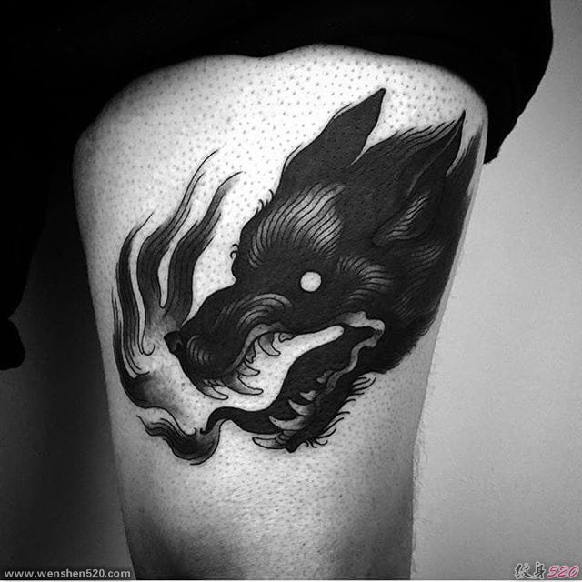 10款邪恶的黑狼纹身图案