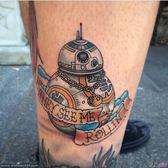 12款靓丽的星际大战机器人BB-8纹身图案