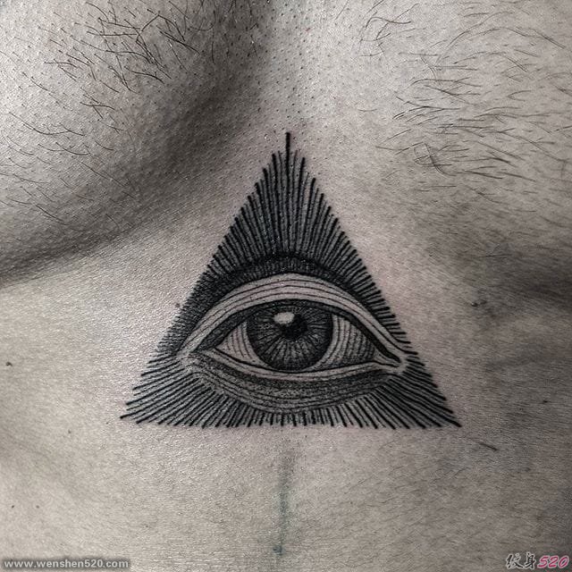 帅气的黑色纹身几何点刺纹身图案来自于纹身师阿瑟