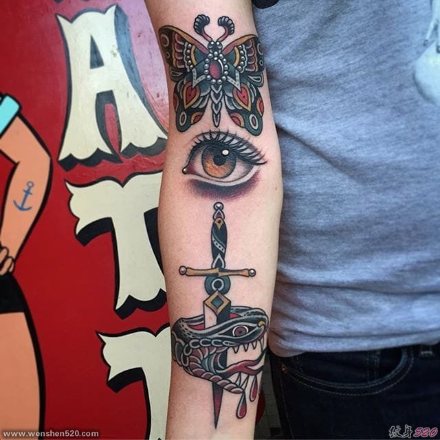 极具诱惑力的传统纹身图案来自于纹身师菲尔