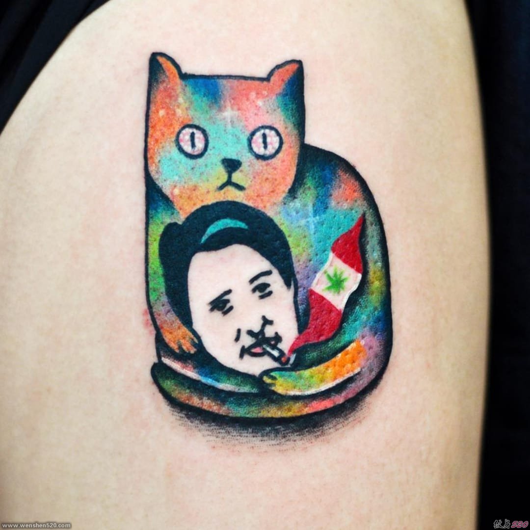 11款可爱的猫纹身纹身图案