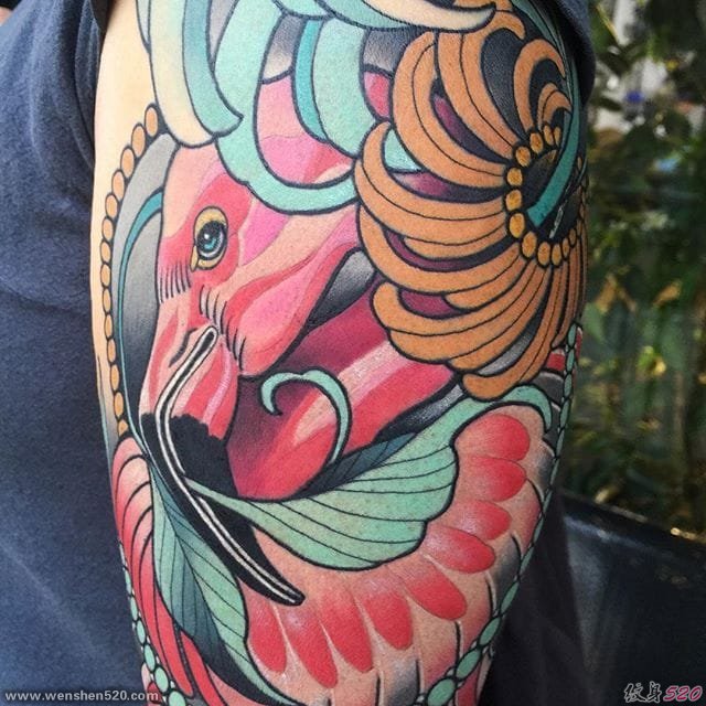 艳丽的新传统风格动物纹身图案来自于纹身师玛雅