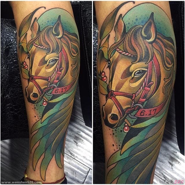 艳丽的新传统风格动物纹身图案来自于纹身师玛雅