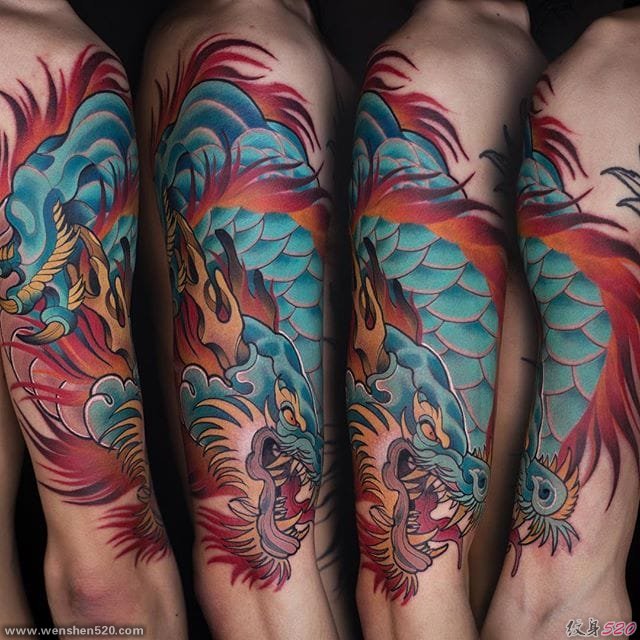 艳丽的新传统风格动物纹身图案来自于纹身师玛雅