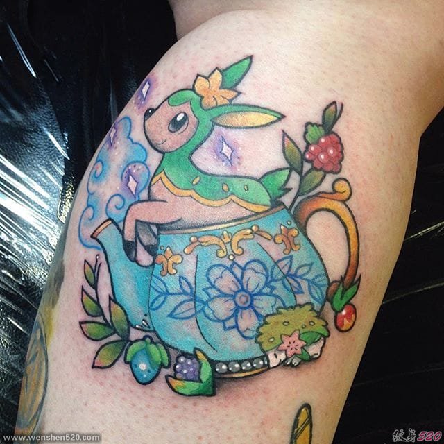多款可爱的茶杯里的小动物纹身图案来自卡莉