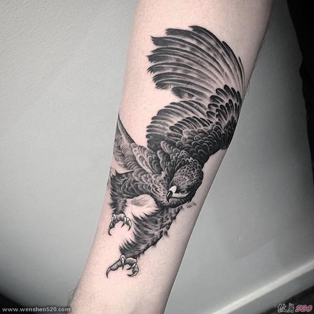 手臂上可爱的黑色动物图案纹身来自于纹身师伊丽莎白