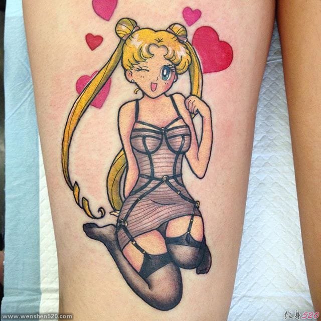 女性手臂卡通彩色纹身动漫纹身图案来自卡莉克罗尔
