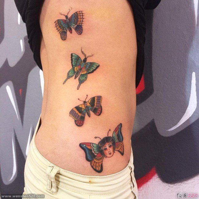 美丽的女性都喜欢的漂亮的蝴蝶纹身图案