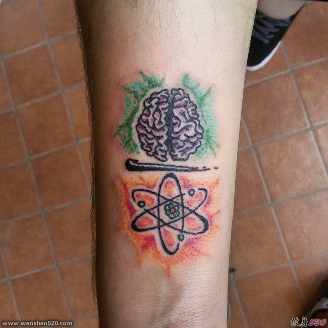 多款看起来很深奥的科学原子纹身图案