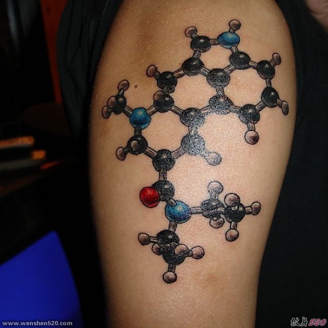 多款看起来很深奥的科学原子纹身图案