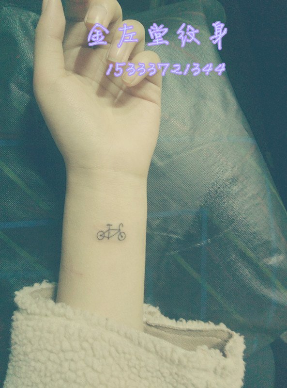 小清新纹身自行车纹身金左堂纹身盖疤痕修改纹身 安阳纹身 水冶纹身