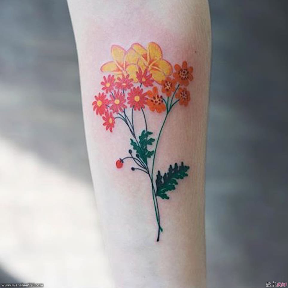 仲夏花小图纹身小清新植物纹身图案