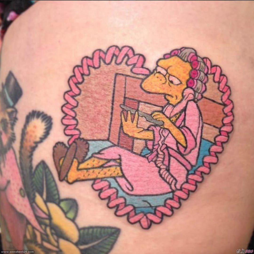 搞笑卡通纹身巴特·辛普森动漫人物的纹身图案