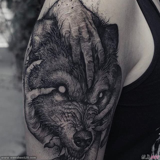 邪恶的小恶魔纹身动物黑色死亡纹身图案