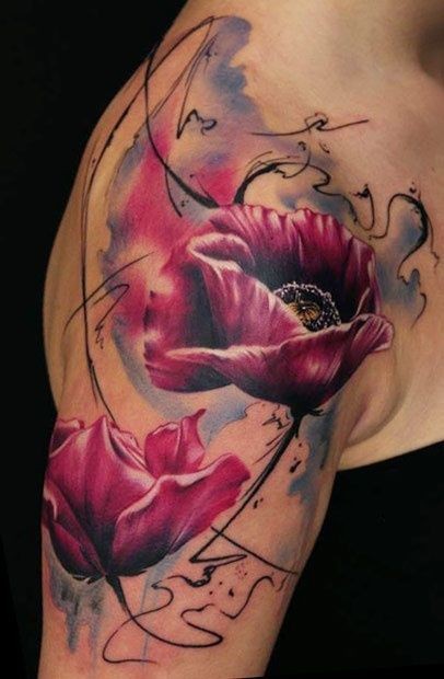 手臂抽象的花朵纹身