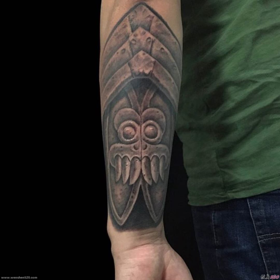 纪念死亡的神灵阿兹特克古老之神纹身神话人物纹身图案