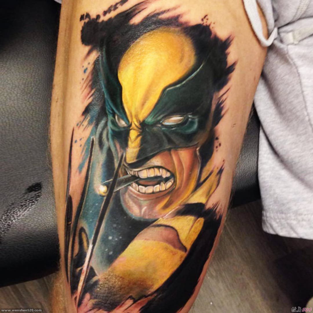 经典超级英雄金刚狼动漫人物的纹身图案