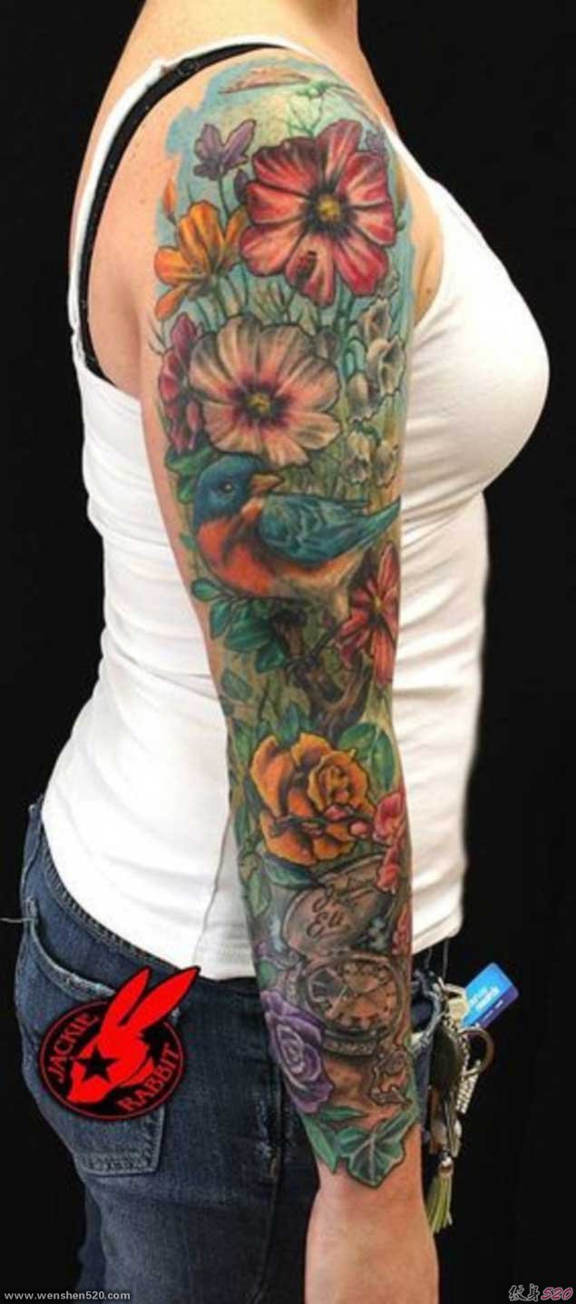 多款美女漂亮的花臂纹身图案欣赏