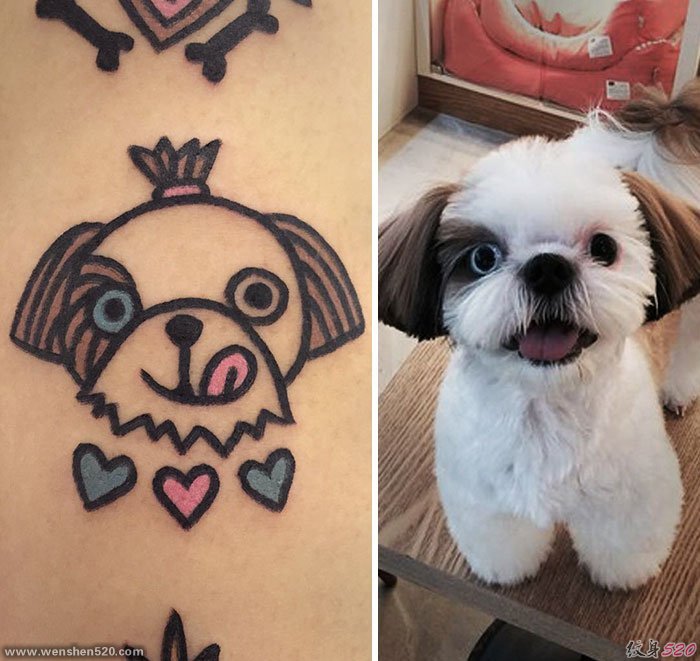 看起来如此可爱的宠物纹身图案