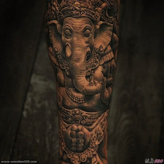 泰国佛教纹身宗教纹身神话人物肖像纹身图案