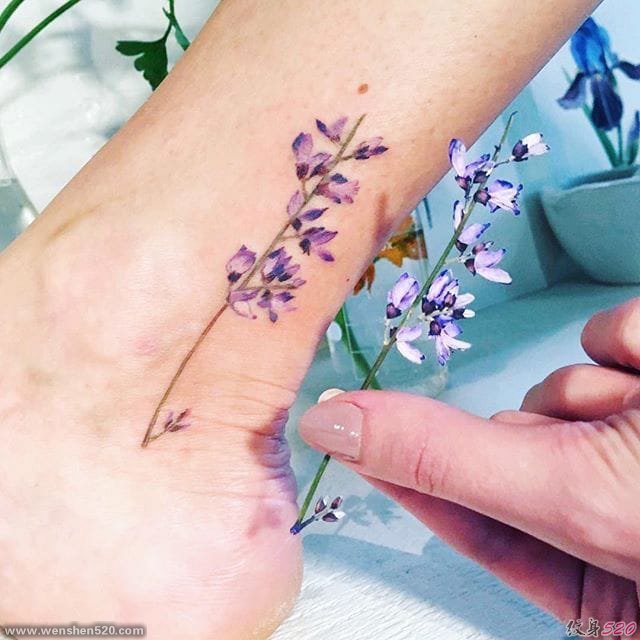 彩色小清新植物纹身小花朵纹身图案