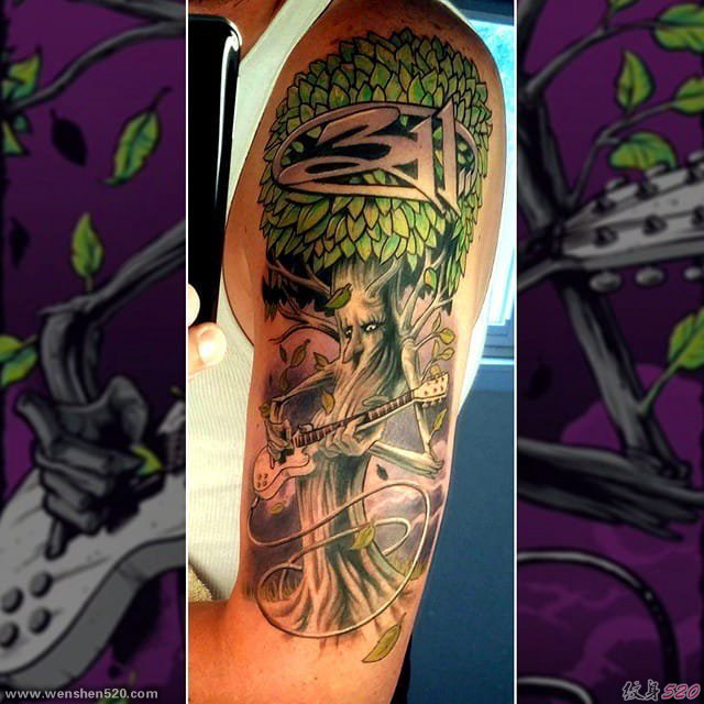 男性时尚纹身彩色311个性纹身动物和植物纹身图案