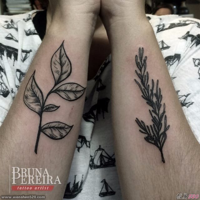 小清新植物纹身迷迭香纹身图案大全