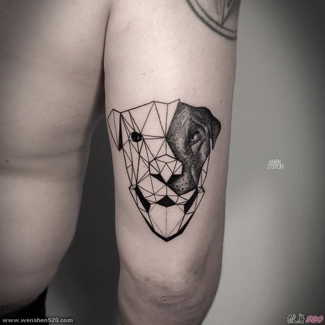 黑色的几何纹身动物素描纹身点刺技巧纹身图案