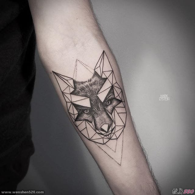 黑色的几何纹身动物素描纹身点刺技巧纹身图案