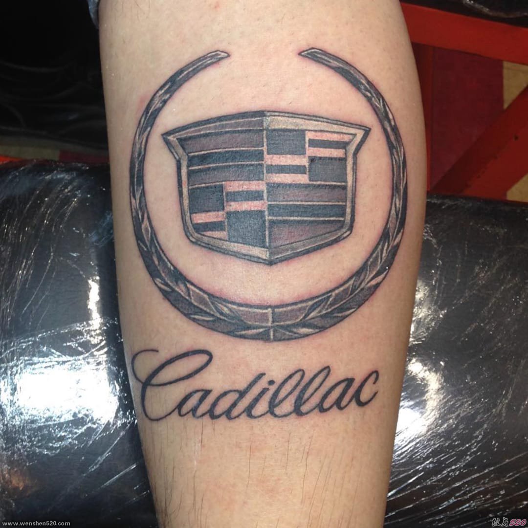 凯迪拉克标志纹身花体英文字汽车纹身图案大全