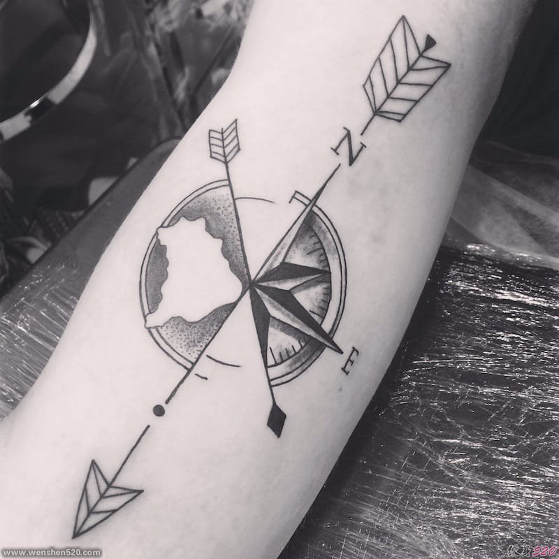 14款黑色简单个性线条纹身水彩泼墨纹身图案