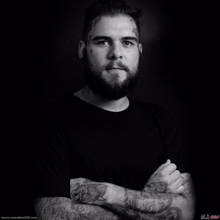 14款黑色简单个性线条纹身水彩泼墨纹身图案