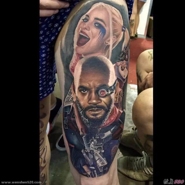12款超现实主义彩色纹身水彩人物肖像纹身图案
