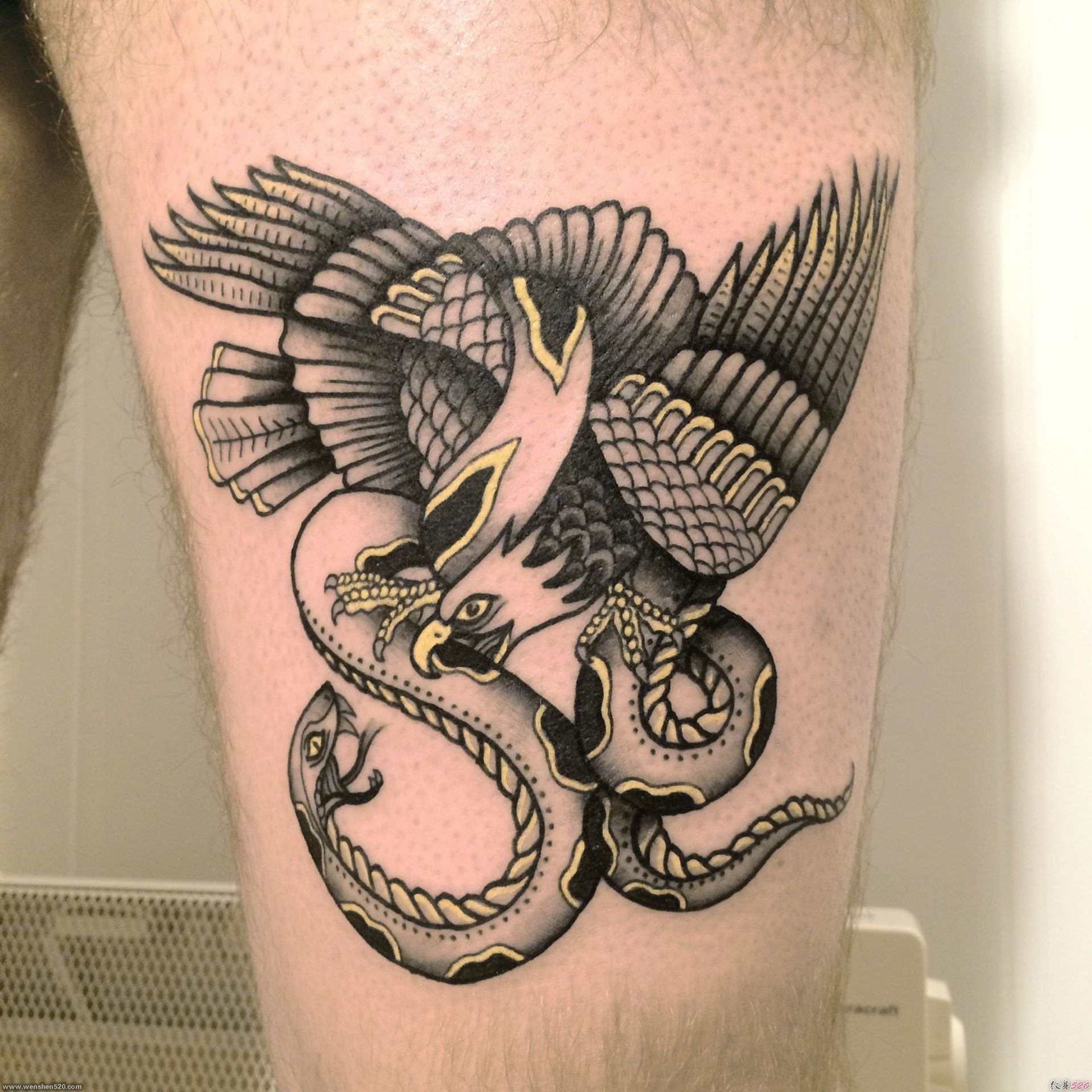 黑色和白色手臂眼镜蛇纹身动物几何点刺纹身图案