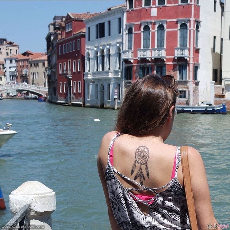 31款几何纹身点刺技巧印第安风格纹身捕梦网纹身图