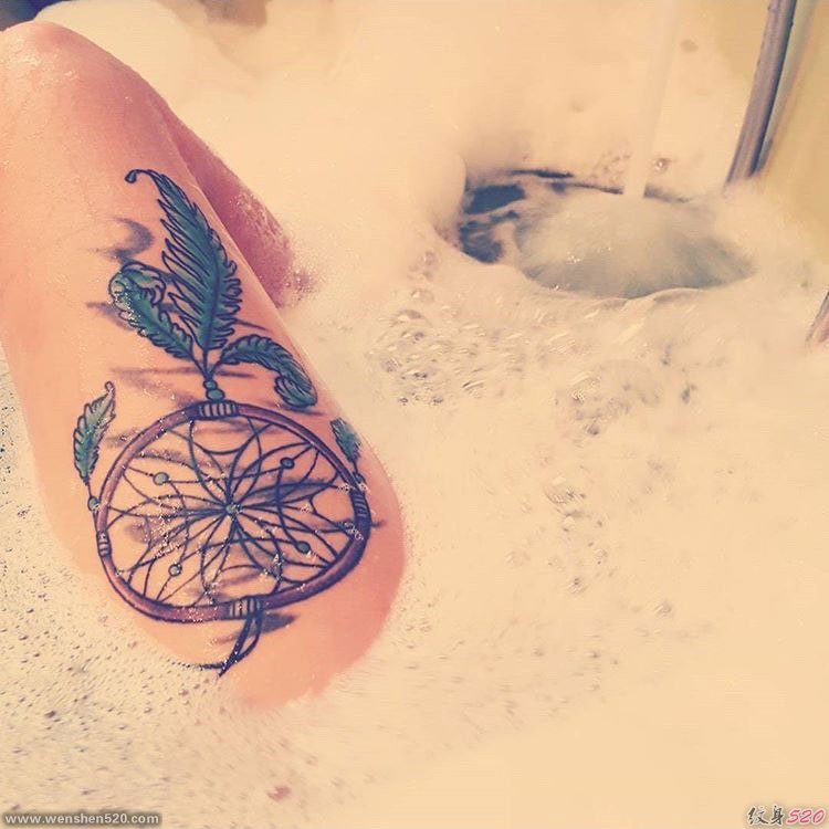 31款几何纹身点刺技巧印第安风格纹身捕梦网纹身图