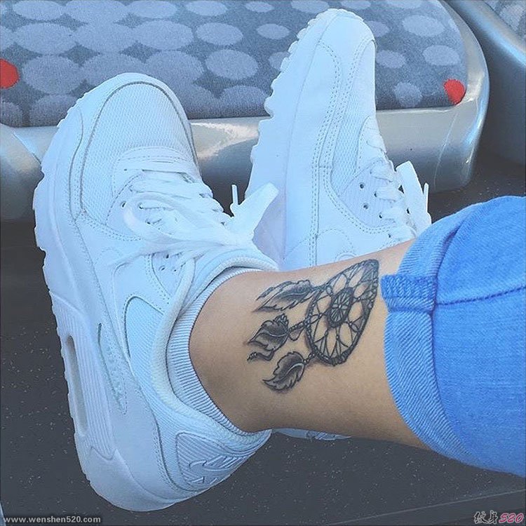 31款几何纹身点刺技巧印第安风格纹身捕梦网纹身图