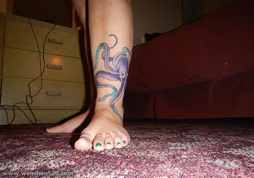 多款精美的大章鱼和船锚的纹身图案