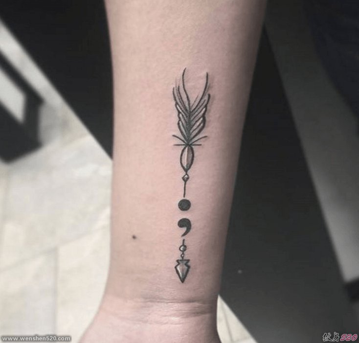 创意情侣纹身闺蜜纹身包含分号的精致的各式样纹身图案