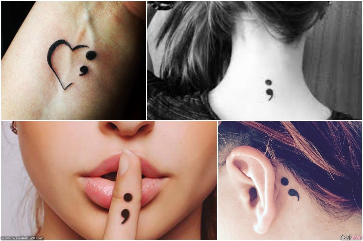 创意情侣纹身闺蜜纹身包含分号的精致的各式样纹身图案